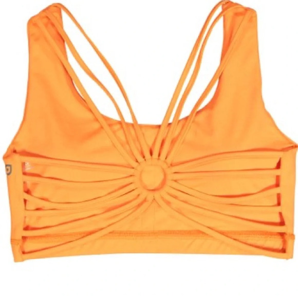 POPULAR BASICS | Neon Orange Strap-Back Sports Bra Size Medium NWT - Picture 4 of 11
